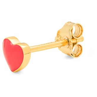 Lulu Copenhagen Love U earring 1 pcs Guld Hot Coral